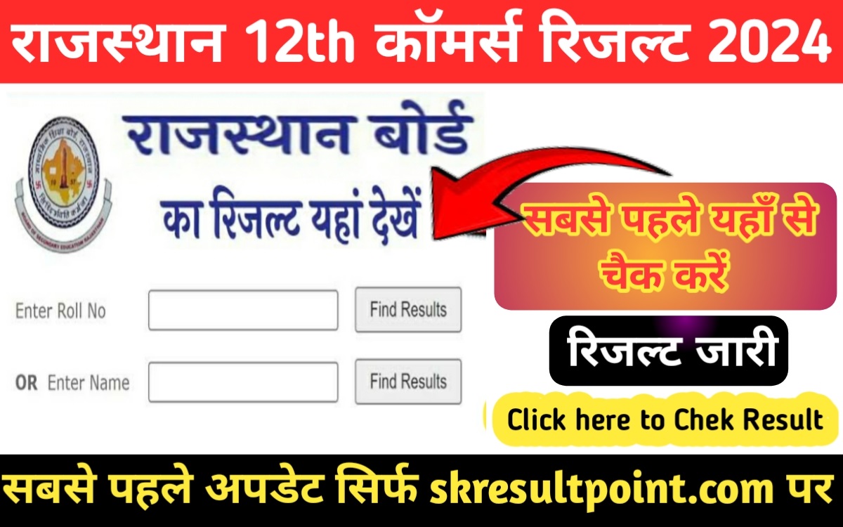 RBSE 12th COMMERCE Result 2024