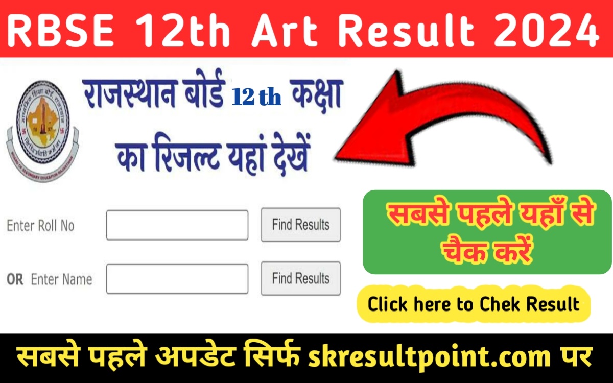 RBSE 12th ART Result 2024