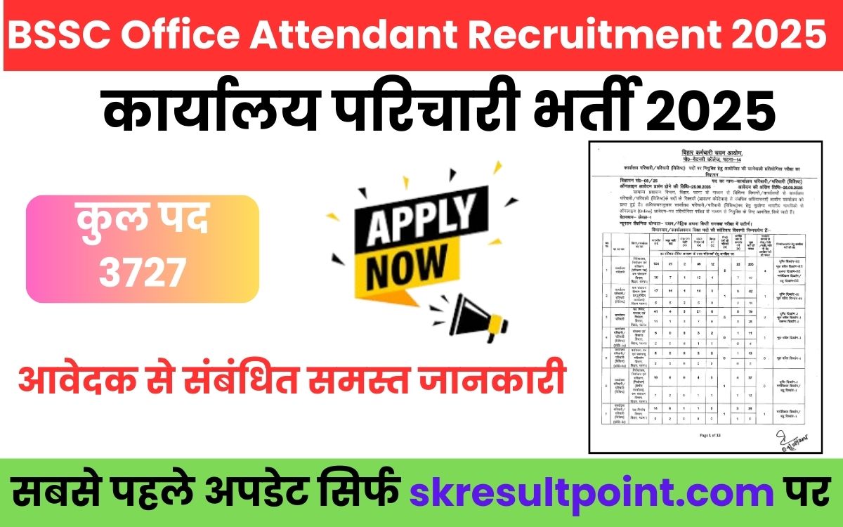 BSSC Office Attendant Recruitment 2025