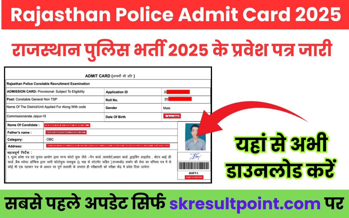 Rajasthan Police Admit Card 2025