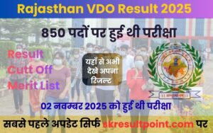 Rajasthan VDO Result 2025
