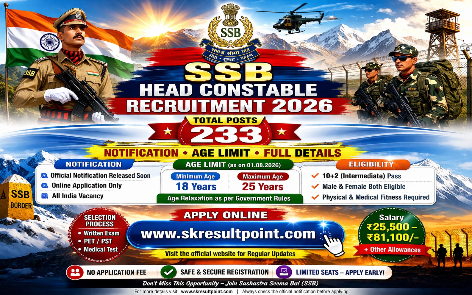 SSB Head Constable Recruitment 2026
