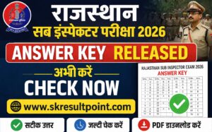 Rajasthan Sub Inspector Answer Key 2026