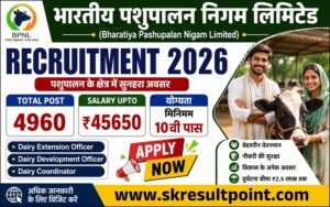 Bharatiya Pashupalan Nigam Limited Recruitment 2026