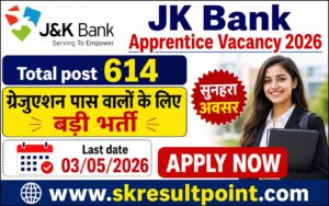 JK Bank Apprentices Recruitment 2026