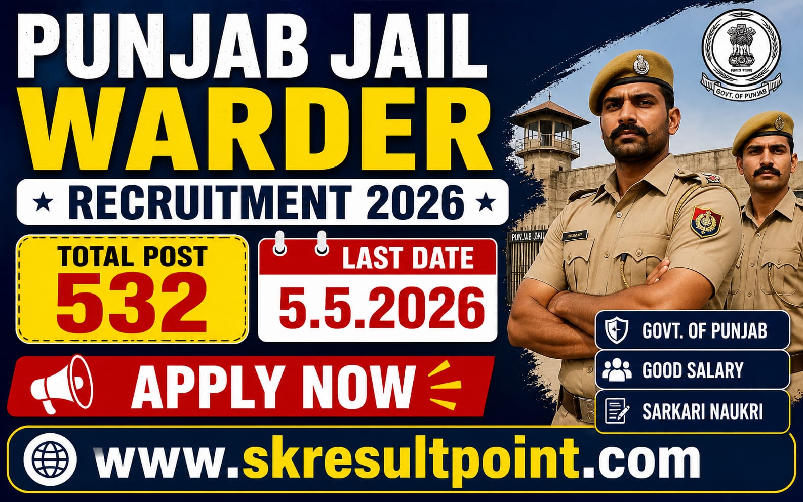 Punjab Jail Warder Recruitment 2026