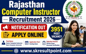 Rajasthan Computer Instructor Recruitment 2026