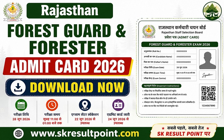 Rajasthan Forest Guard & Forester Admit Card 2026