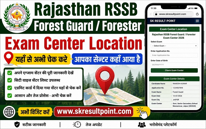 Rajasthan RSSB Forest Guard & Forester Exam Center 2026