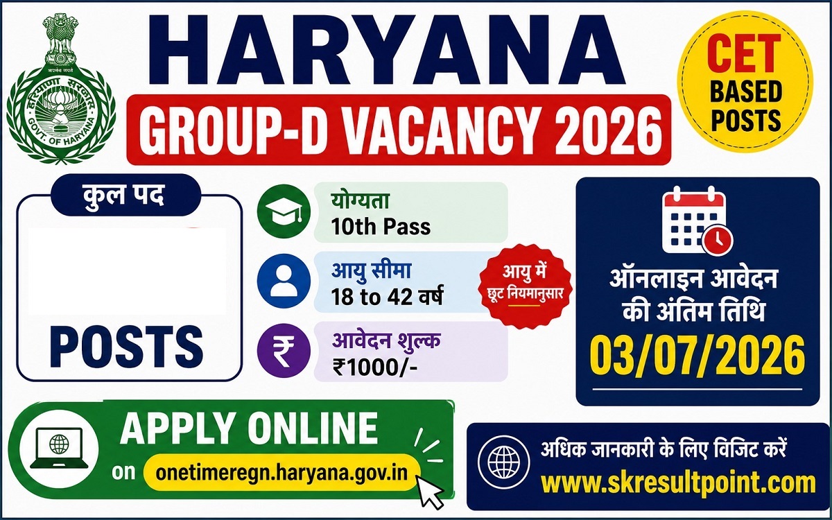 Haryana Group D Vacancy 2026